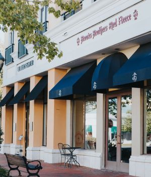 Exterior view of storefronts at SouthPark Mall in Charlotte, NC