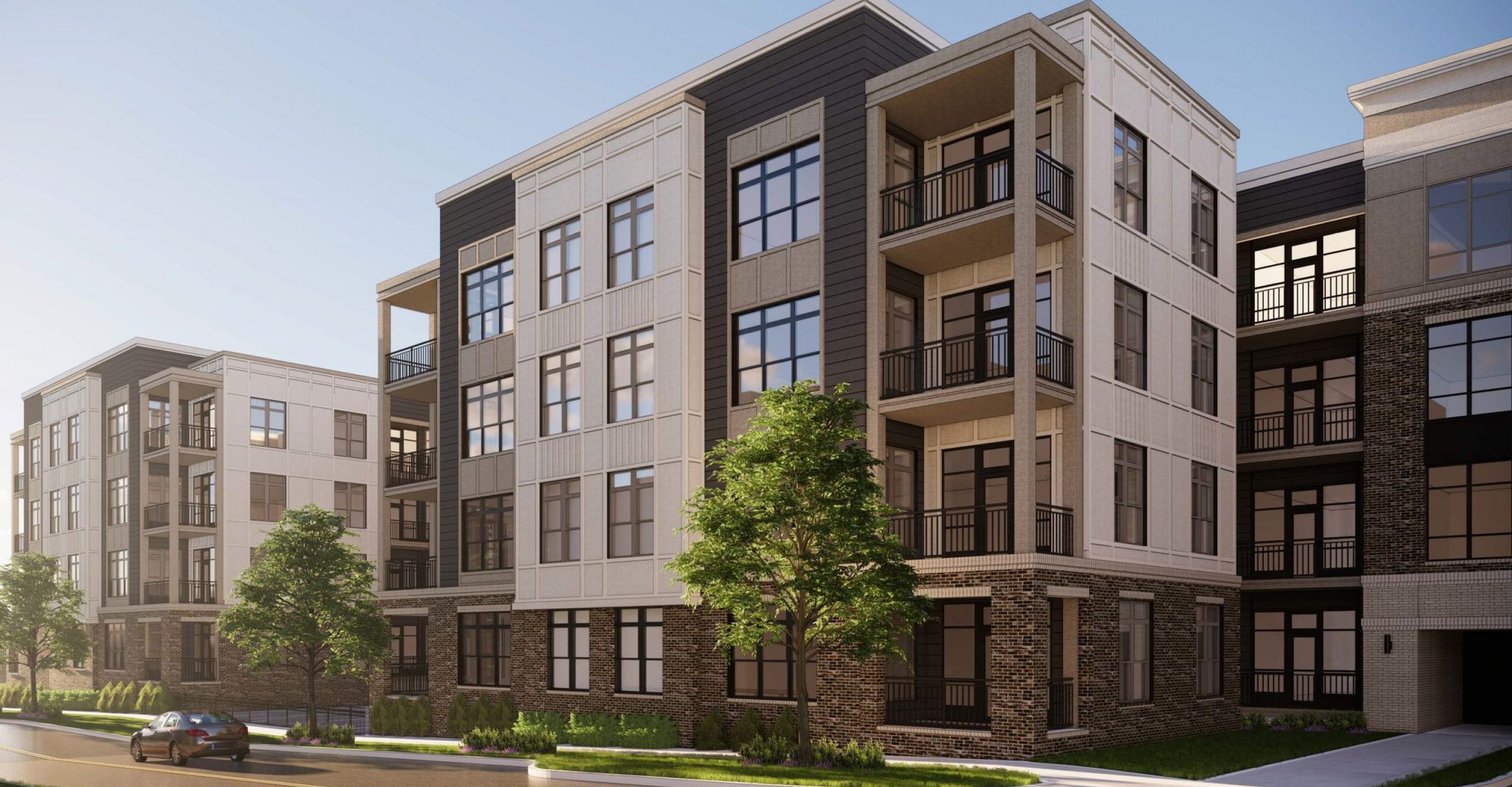 Exterior rendering of Providence Row Apartments Phase II, new luxury apartments coming to South Charlotte, NC