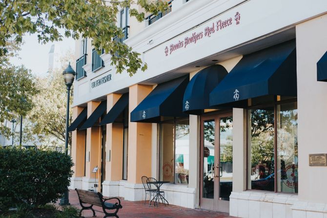 Exterior view of storefronts at SouthPark Mall in Charlotte, NC