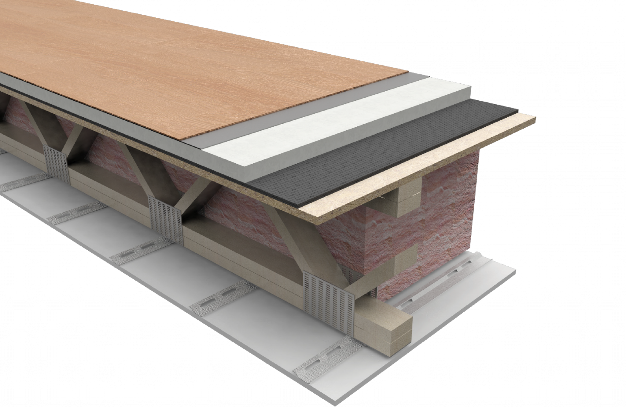 graphic showing extra wall and floor insulation used in construction