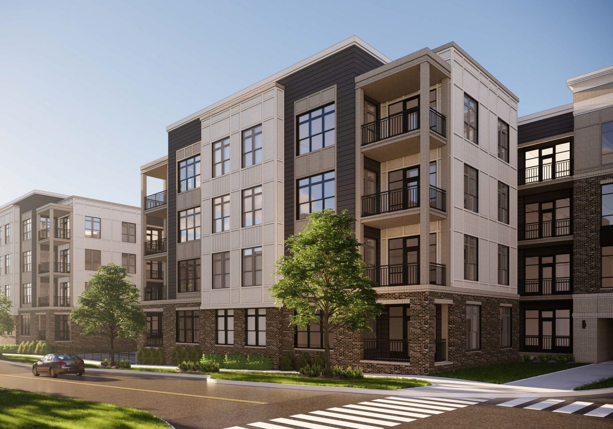 Exterior apartment rendering of Providence Row Phase II in South Charlotte